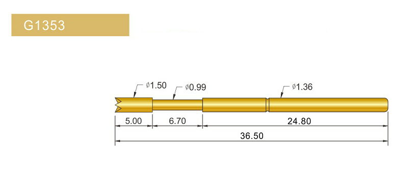 G1353-Q探針、四爪頭探針、1.36mm測試針、總長36.5mm、彈簧針圖片、測試針圖片、頂針圖片、探針圖片 G1353-Q探針、四爪頭探針、1.36mm測試針、總長36.5mm、彈簧針圖片、測試針圖片、頂針圖片、探針圖片